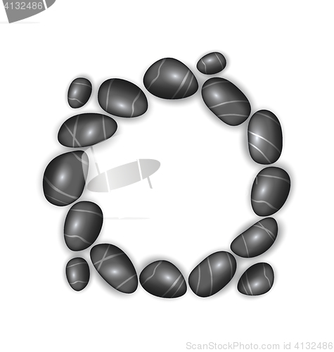 Image of Pebbly Round Frame on White Background