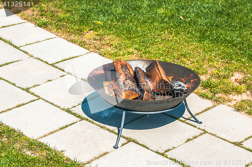 Image of Garden bonfire in a garden