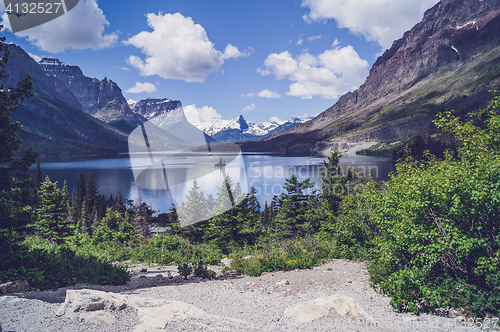 Image of Lake surrounded by mountains