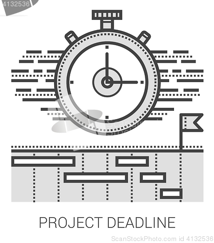 Image of Project deadline line icons.