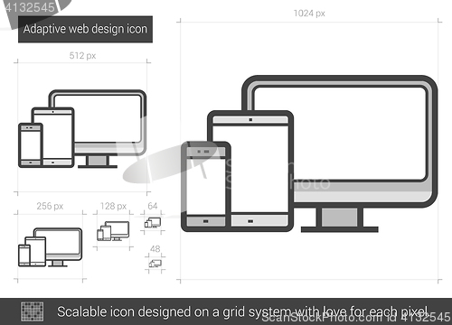 Image of Adaptive web design line icon.