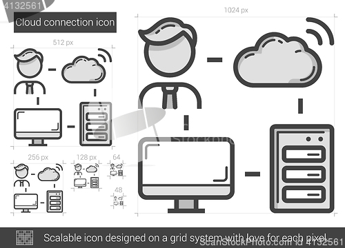 Image of Cloud connection line icon.