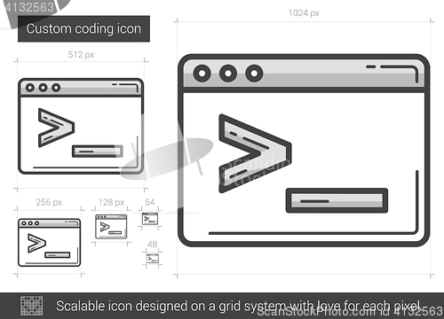 Image of Custom coding line icon.