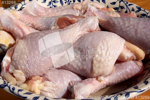 Image of Raw chicken drumsticks