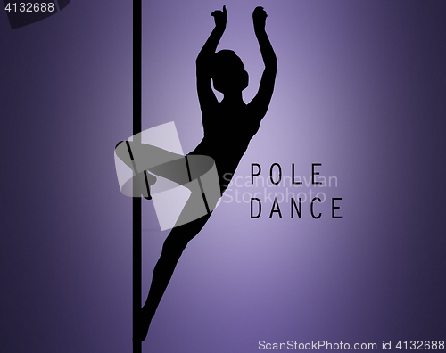 Image of The silhouette of young girl performing on pylon