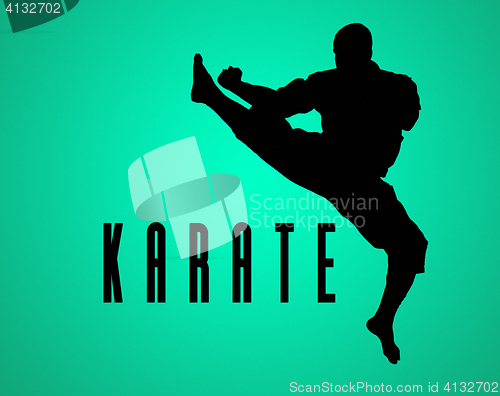 Image of The silhouette of Man training karate
