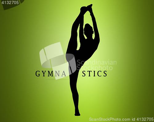 Image of The silhouette of girl doing gymnastics dance