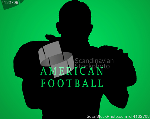 Image of The silhouette of American football player