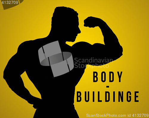 Image of The silhouette of torso of male body builder