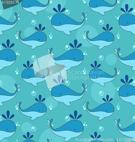 Image of  Seamless Texture with Cartoon Whales