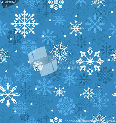 Image of Seamless Texture with Variation Snowflakes