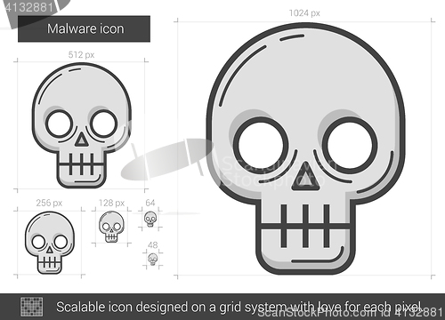 Image of Malware line icon.