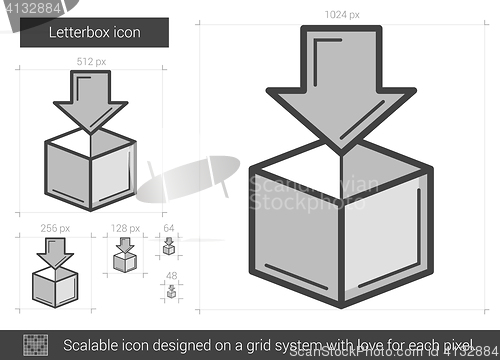 Image of Letterbox line icon.