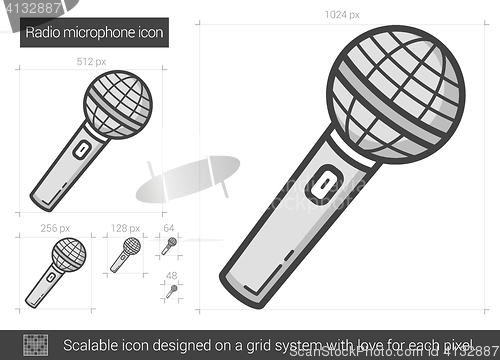 Image of Radio microphone line icon.