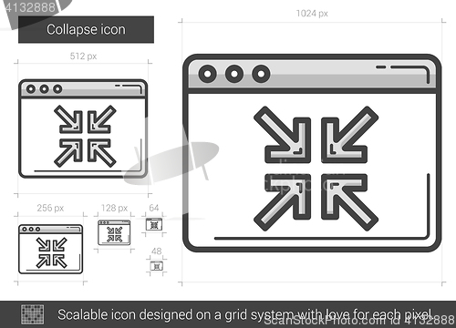 Image of Collapse line icon.