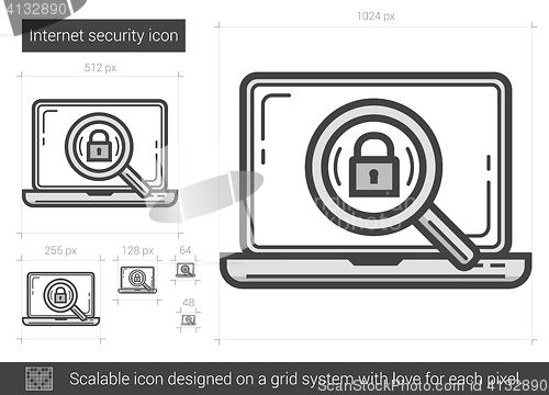Image of Internet security line icon.