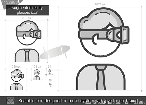 Image of Augmented reality glasses line icon.