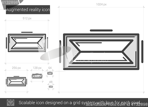 Image of Augmented reality line icon.