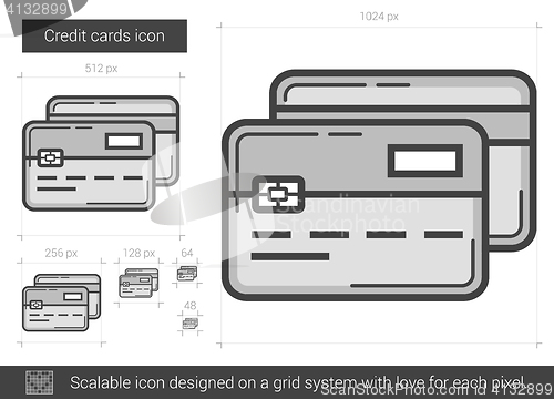 Image of Credit cards line icon.