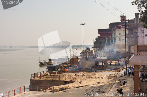 Image of Burning bodies at Harishchandra Ghat