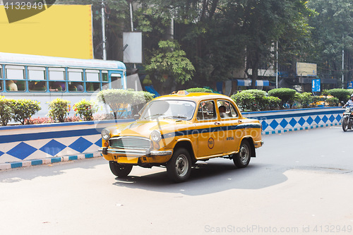 Image of Ambassador cab (Taxi) in Kolkata (Calcutta)