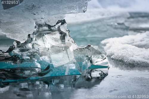 Image of Blue icebergs closeup