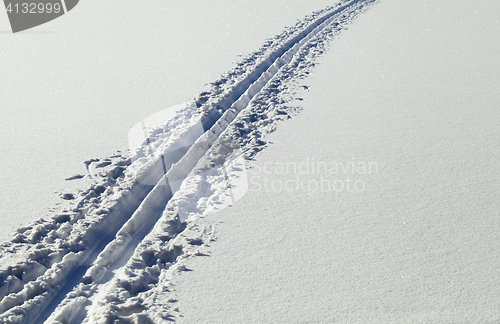 Image of Ski track on snow