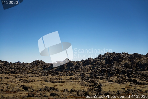 Image of Iceland lava field covered with green moss