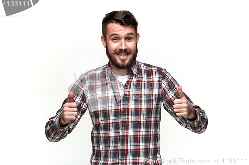 Image of The young man looking at camera