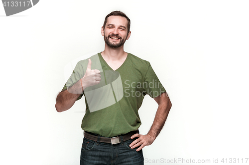 Image of The young man looking at camera