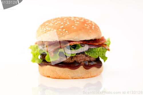 Image of Fresh and tasty burger isolated