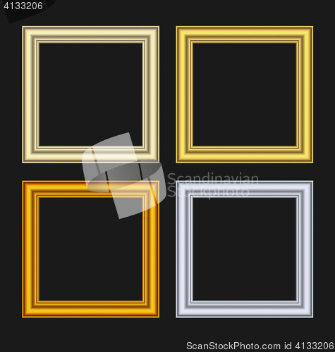 Image of Set picture frames isolated on black background