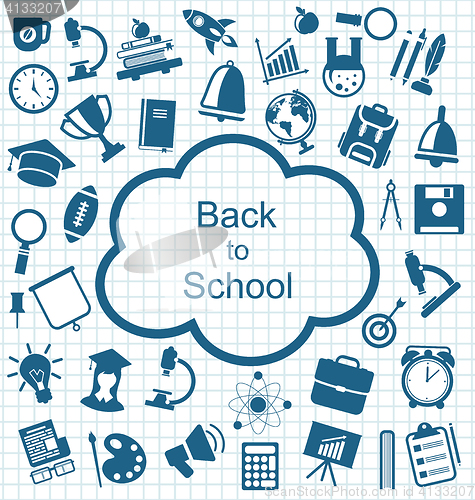 Image of Collection of Education Flat Simple Icons