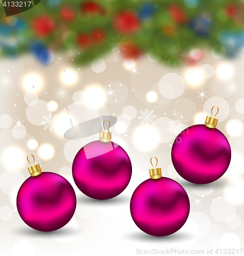 Image of Christmas background with glass balls