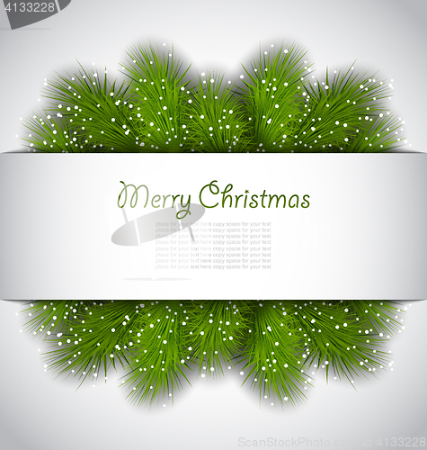 Image of Christmas Framework with Green Fir Brnches