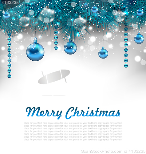 Image of Traditional Glowing Background with Christmas Decoration