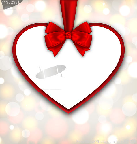 Image of Border shape form Heart from ribbon Valentine day