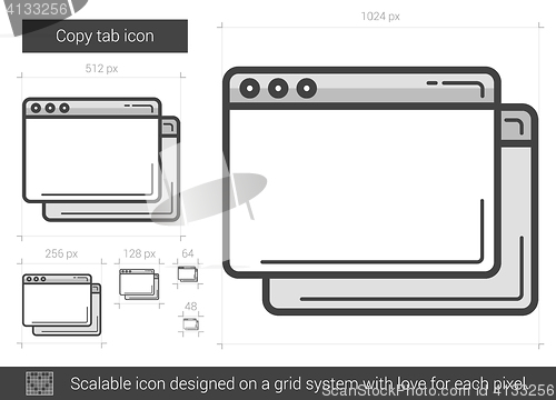 Image of Copy tab line icon.