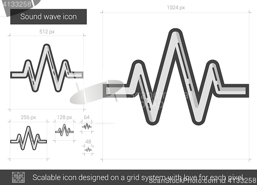 Image of Sound wave line icon.