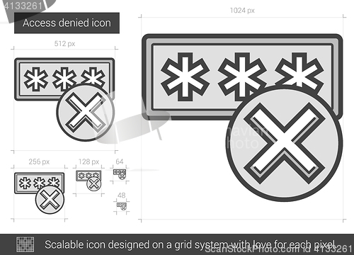 Image of Access denied line icon.