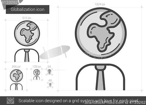 Image of Globalization line icon.