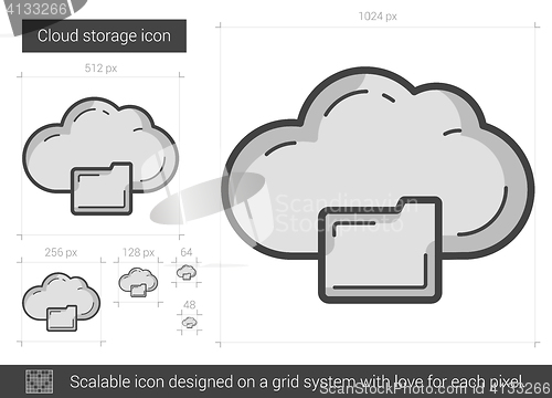 Image of Cloud storage line icon.
