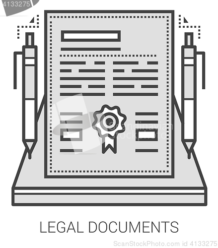 Image of Legal documents line icons.