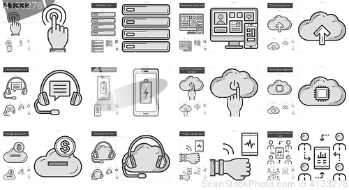 Image of Mobility line icon set.