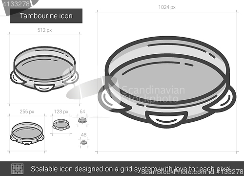 Image of Tambourine line icon.