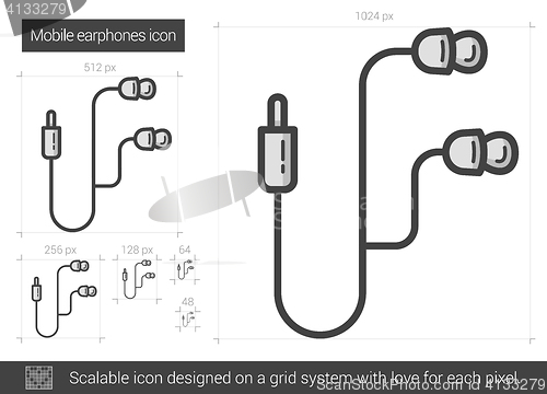 Image of Mobile earphones line icon.