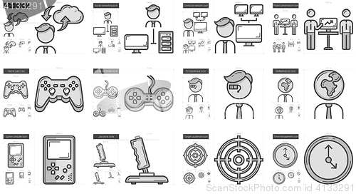 Image of Hi-Tech line icon set.