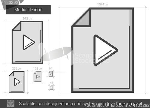 Image of Media file line icon.