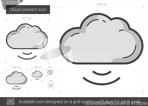 Image of Cloud connect line icon.