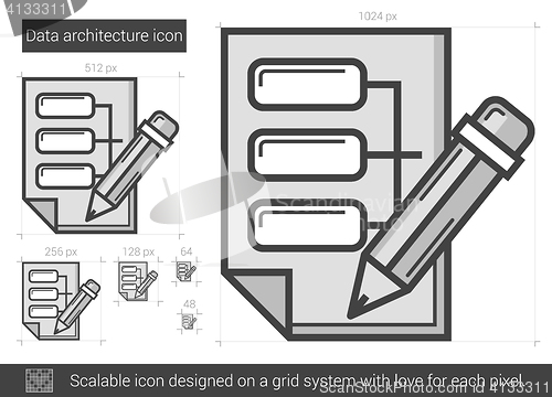 Image of Data architecture line icon.